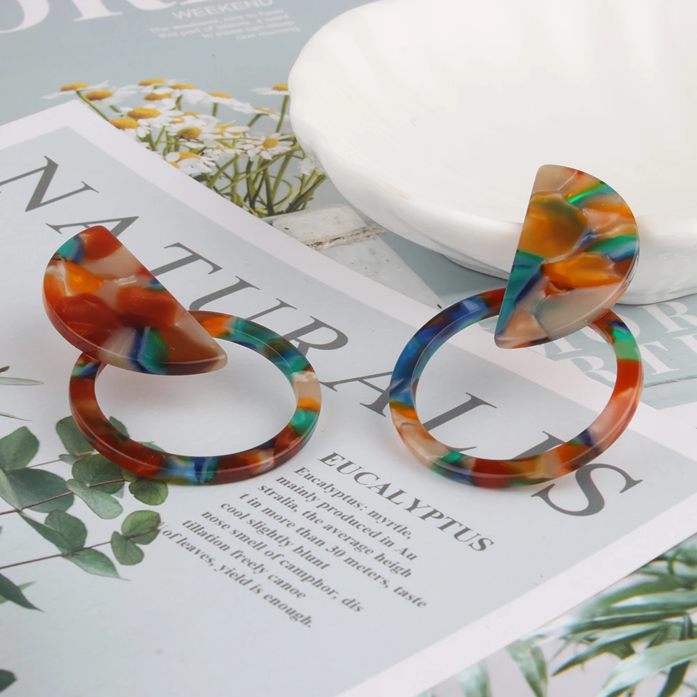 2019 Leopard Print Acrylic Alloy Earrings Trendy Bohemian Long Women Fashion Jewelry Luxury Acetic Acid gifts for women | Украшения и