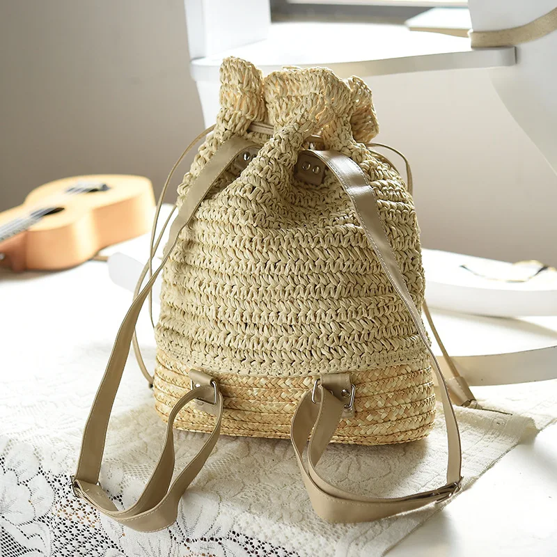 Летние кружевные плетеные соломенные пляжные сумки с завязками дизайнерский