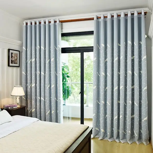 

American Embroidered bird Tulle+Cloth double zodiac Window Sheer Curtain For Living Room Bedroom Kitchen Window Screening Panel