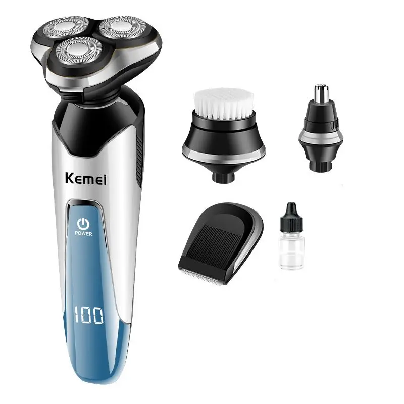 Kemei KM-5390 4 в 1 электробритва моющийся триммер для волос носу электрическая бритва