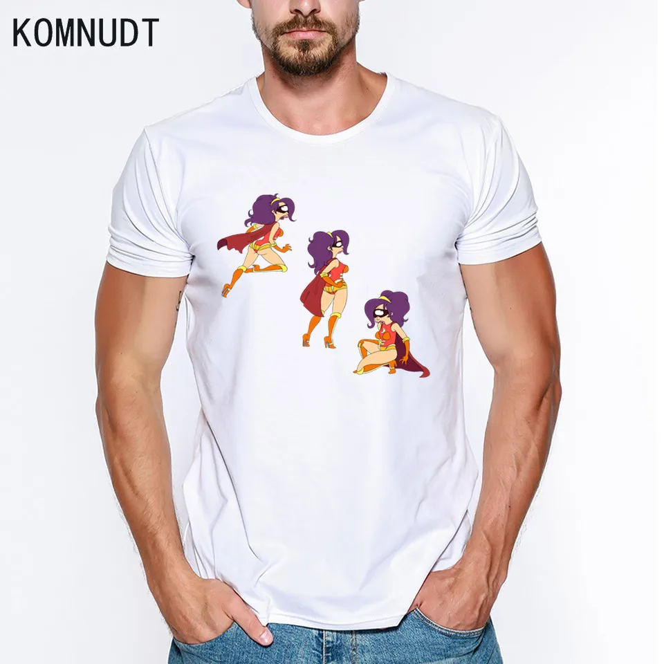 Komnudt Harajuku Забавный Бендер белая футболка лето новинка Мультфильм интересный