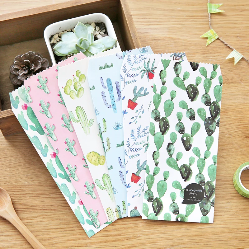 30 шт./лот креативные конверты с акварелью и КАКТУСОМ вертикальные для