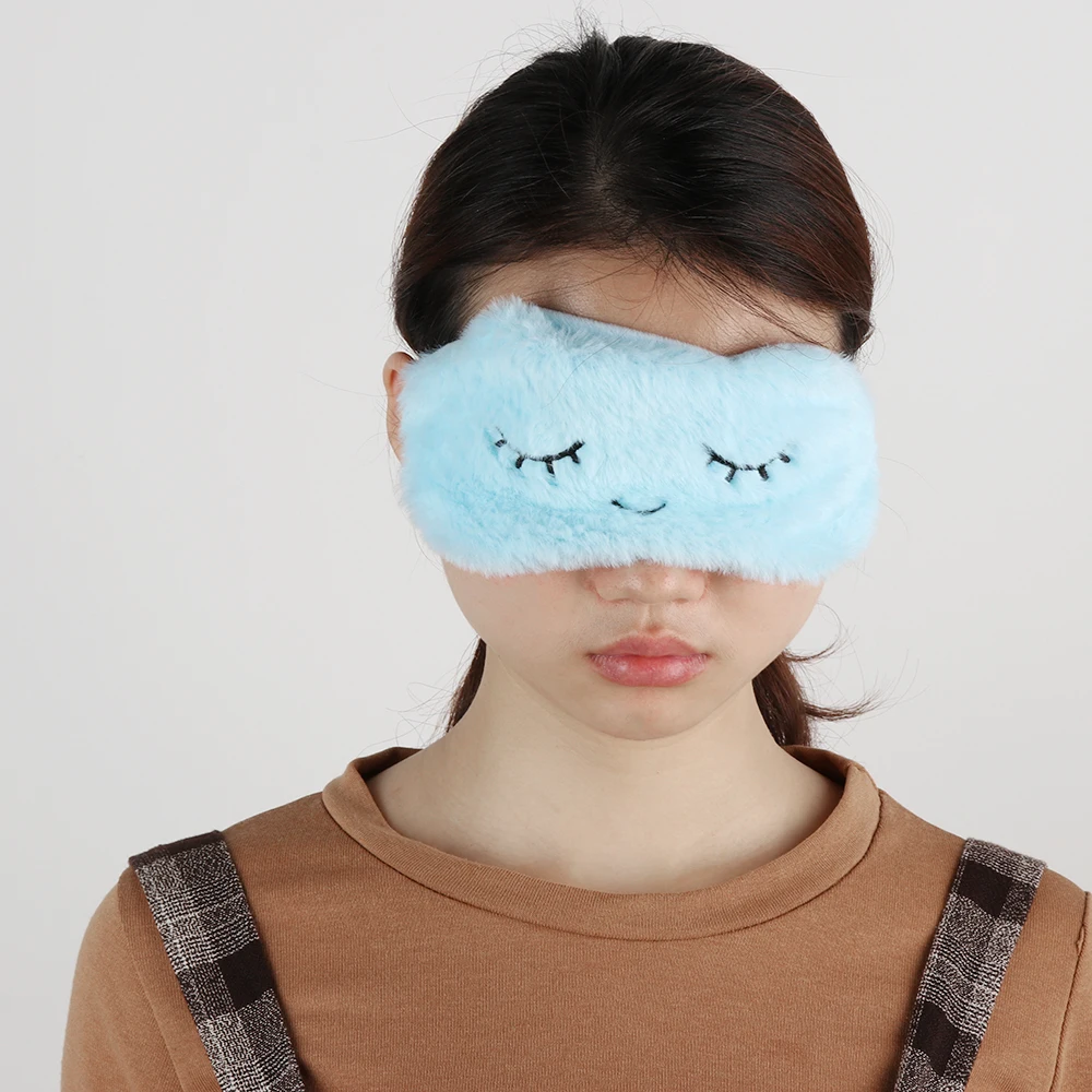 1Pcs Sleeping Aid Eye Patch GiftSoft Blindfold Super soft plush Cartoon cloud eye mask cute eyelashes sleep shade Eyepatch | Красота и