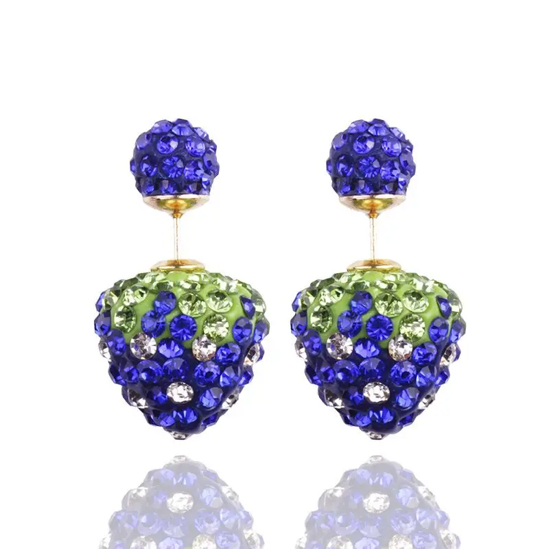 Горячая мода милые ювелирные изделия две стороны полный кристалл шпильки