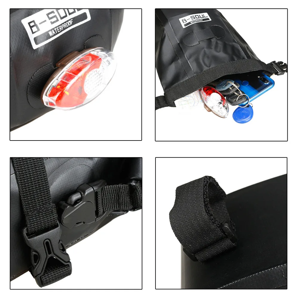 B-SOUL 100% Waterproof Bike Saddle Bag Rainproof TPU MTB Bicycle Rear Bags Road Cycling Seat Tail Accessories | Спорт и развлечения