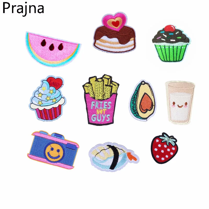 Prajna мультфильм арбуз еда патч утюжок на пластыри маленькие суши шитья вышитые