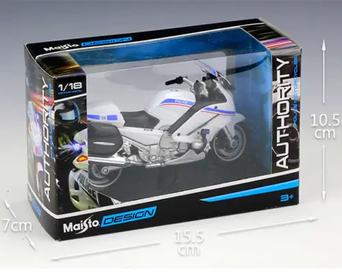 1:18 Модель мотоцикла белый Yamaha FJR 1300A полицейский гоночный мото литой мотоцикл