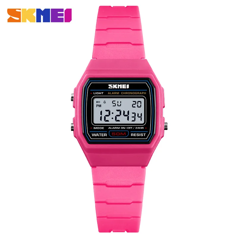 Rose Red Watch SKMEI детские часы для мальчиков водонепроницаемые цифровые спортивные часы Детские будильник подарок на свидание reloj Цифровой hombre Reloj Deportivo 1460 - Цвет: Rose Red Watch