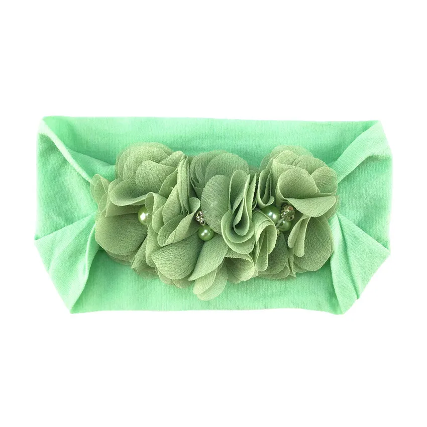 5 шт./лот мягкий эластичный нейлоновый широкий ободок для волос детский из шифона