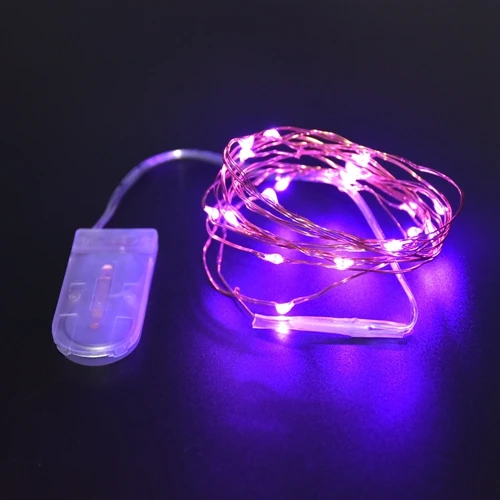 Purple Медный светильник на батарейках s 2 м 20LED Сказочный светильник для Хэллоуина вечерние DIY Свадебные украшения для дома DIY - Испускаемый цвет: Purple