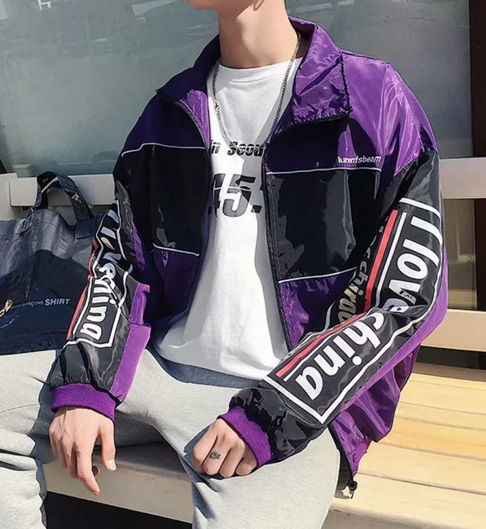 Мужская винтажная куртка на молнии летняя ветровка с воротником стойкой в стиле