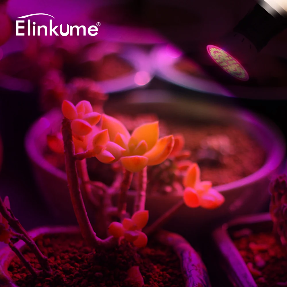 Elinkume полный спектр E27 LED Grow Light 220V 230V прожектор для быстрого роста цветочных