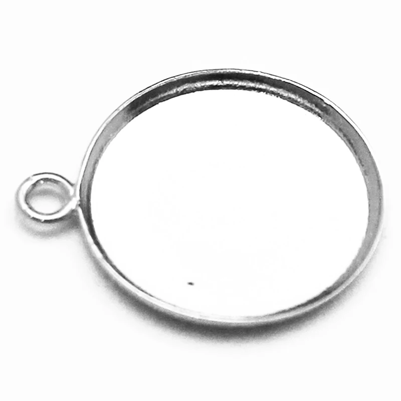 Beadsnice 925 Круглый Стерлинговое Серебро основа подвески торговля ободок Подвески Пустые для драгоценных камней модные diy Ювелирные изделия ID27622