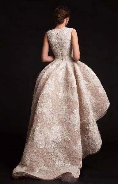 Привет Низкий Вечерние Платье Складки опухшие аппликации Vestido Longo Саудовская