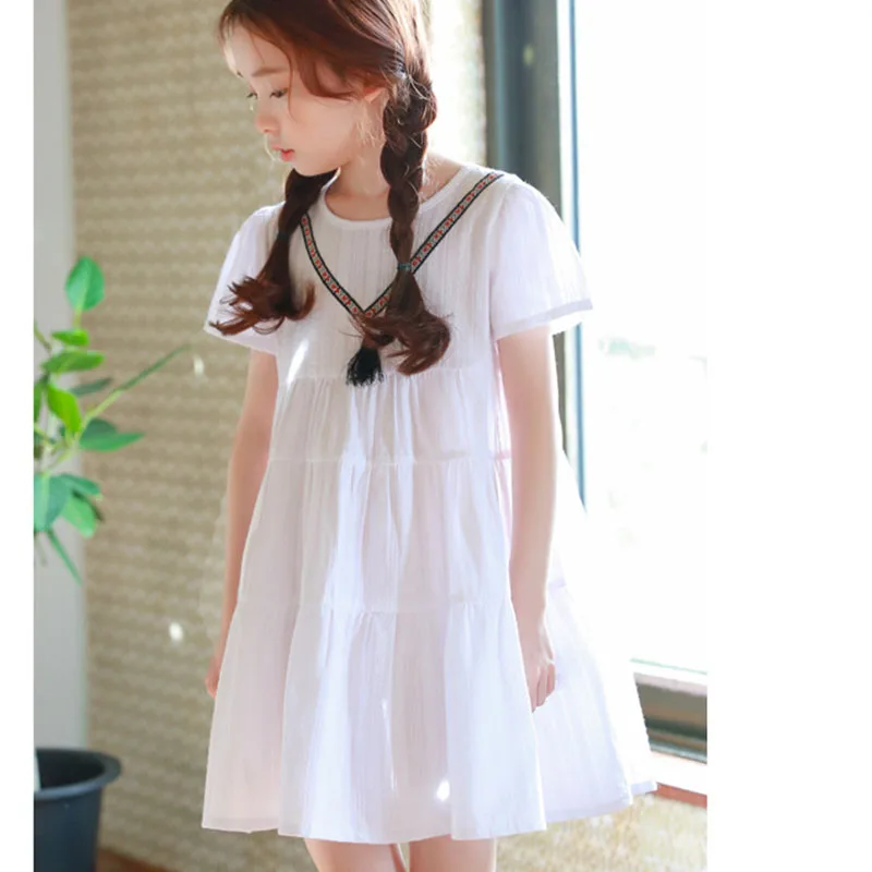 Платья принцессы для маленьких девочек-подростков детское белое платье с