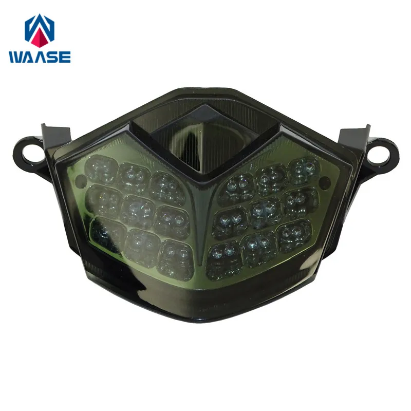 Waase для Kawasaki Z750 2007-2012/Z1000 2007 2008 2009 хромированный задний светильник стоп-сигнал поворота Встроенный светодиодный светильник - Цвет: Smoke Lens