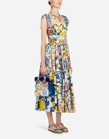 fashion runway summer dress 2019 new womens bow spaghetti strap backless blue and white porcelain floral print long dress
