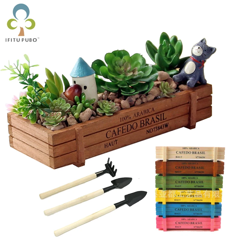 Садовый горшок для растений декоративные винтажные деревянные ящики