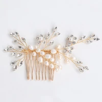 floralbride rhinestones crystal freshwater pearls flower wedding hair comb bridal headpieces hair accessories women jewelry