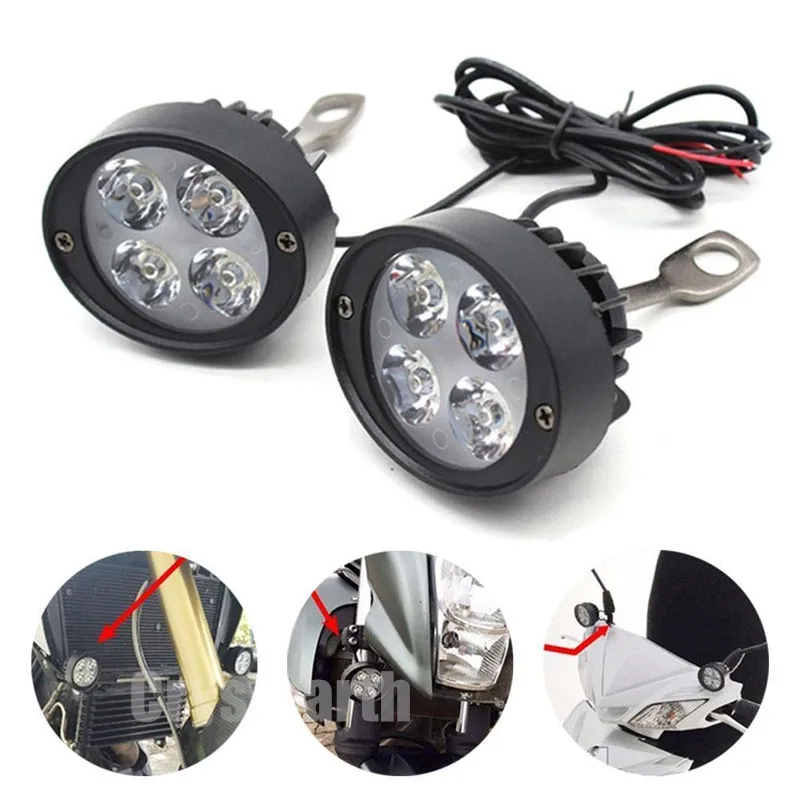 4 шт./компл. 4LED Белый мотоциклетный светильник для мотоцикла Точечный DRL вождения