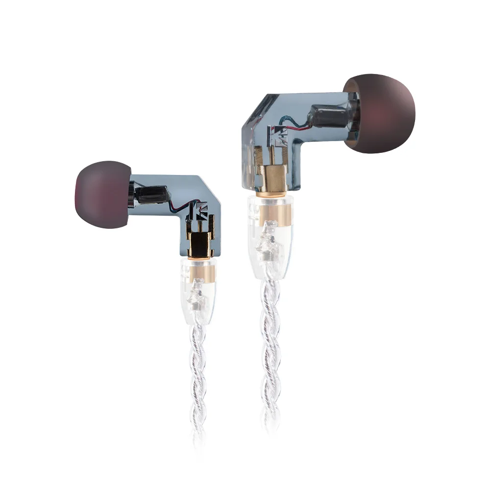 Transparent blue KB EAR F1 сбалансированная арматура Музыка Спорт в ухо монитор HiFi комплект берушей женский голос деталь звук гарнитура - Цвет: Transparent blue