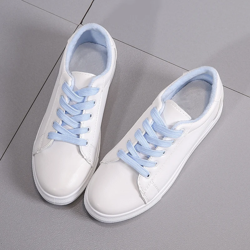 Новый tenis feminino на шнуровке зимняя обувь женская из искусственной кожи теплые