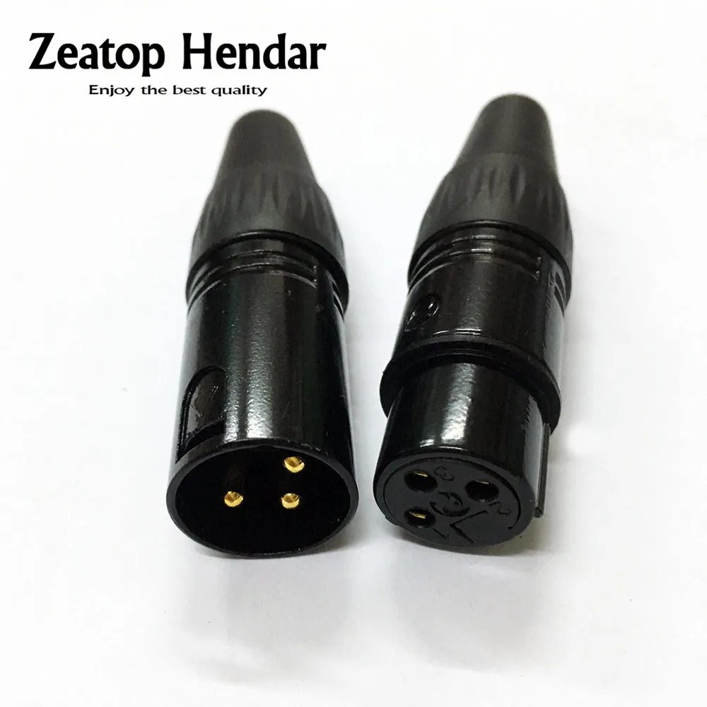 40 шт/20 набор Высокое качество Золотой штифт черный 3 Pin XLR аудио кабель Разъем MIC
