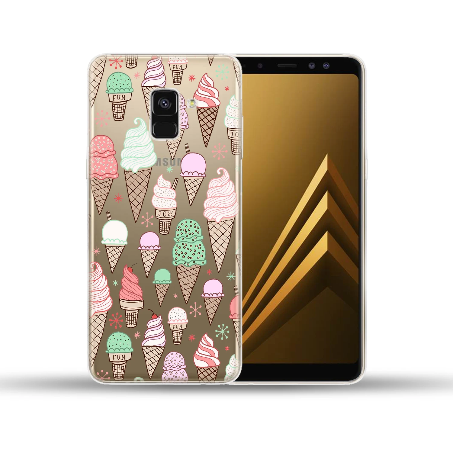 Мягкий чехол из ТПУ с изображением мороженого для Samsung Galaxy A10 A20 A30 A40 A50 A70 A80 A3 A5 A7 2016