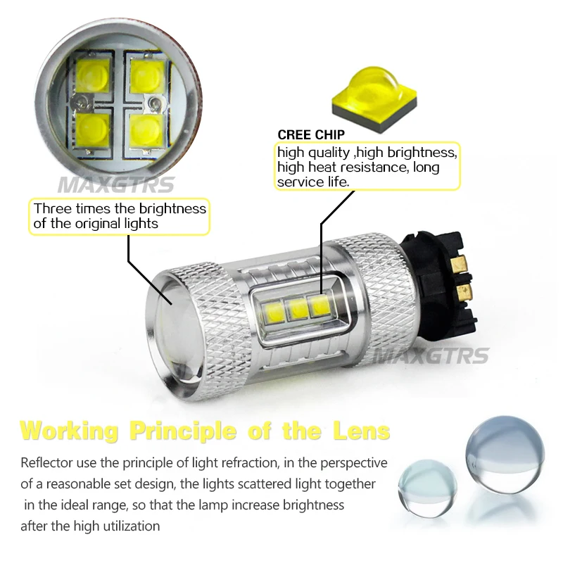 2x PW24W 80W Дневные ходовые огни 12 24V PWY24W 16SMD Автомобильные светодиодные Ксеноновые