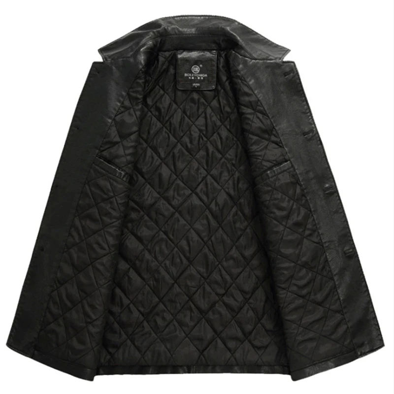 Высокое качество Толстые зимние кожаные куртки Для мужчин S Кожаные и Пальто для