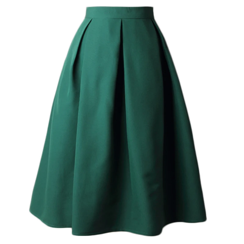 Женская плиссированная юбка HSPL винтажная средней длины с высокой талией в стиле