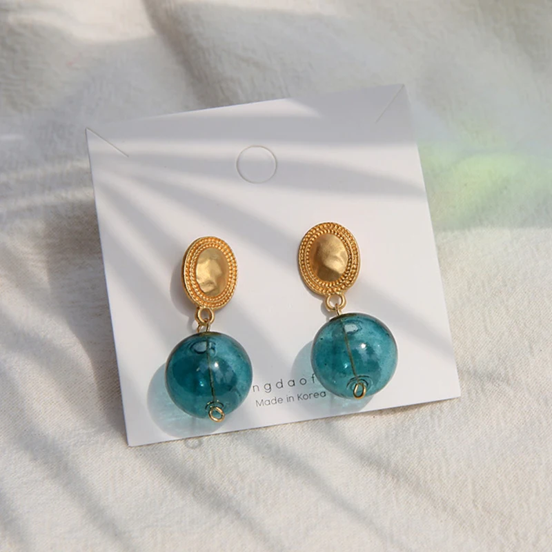 S925 Серебряная булавка разноцветное стекло водное поло жемчужная подвеска