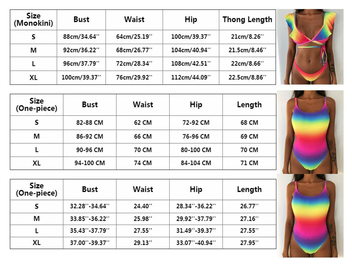 NEW Summer Mujer Women Padded Bikini Set Brazilian Monokini Printed Colorful Ruffle Swimwear Swimsuit Bathing Suit Maillot Femme | Спорт и
