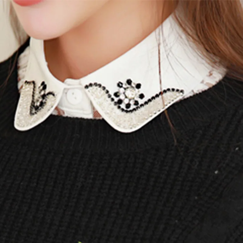 

Korean false collar ladies wild vacation shirt collar nail sweater decorative collar Accessories lace OL love shirt blouse wild