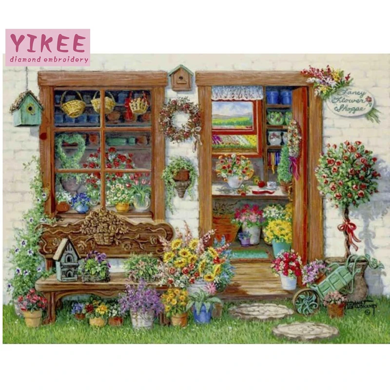 

YIKEE Flower Mosaic Diamond 5D Diamond Embroidery Sale Diamond Art Mosaic Crystal Handicraft Wall h800