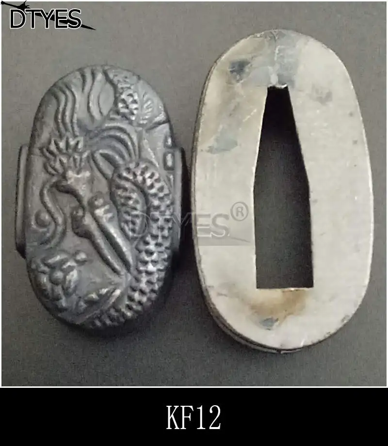 Пара сплава аксессуары для мечей нежные Fuchi& Kashira для японского самурая меч катана вакизаши Танто ручка KF01-KF20 - Цвет: KF12
