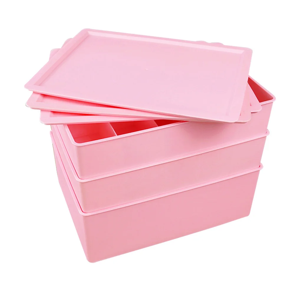

3 Pcs/Set Underwear Socks Plastic Storage Box Stacking Container With Lid and Slots TSH Shop