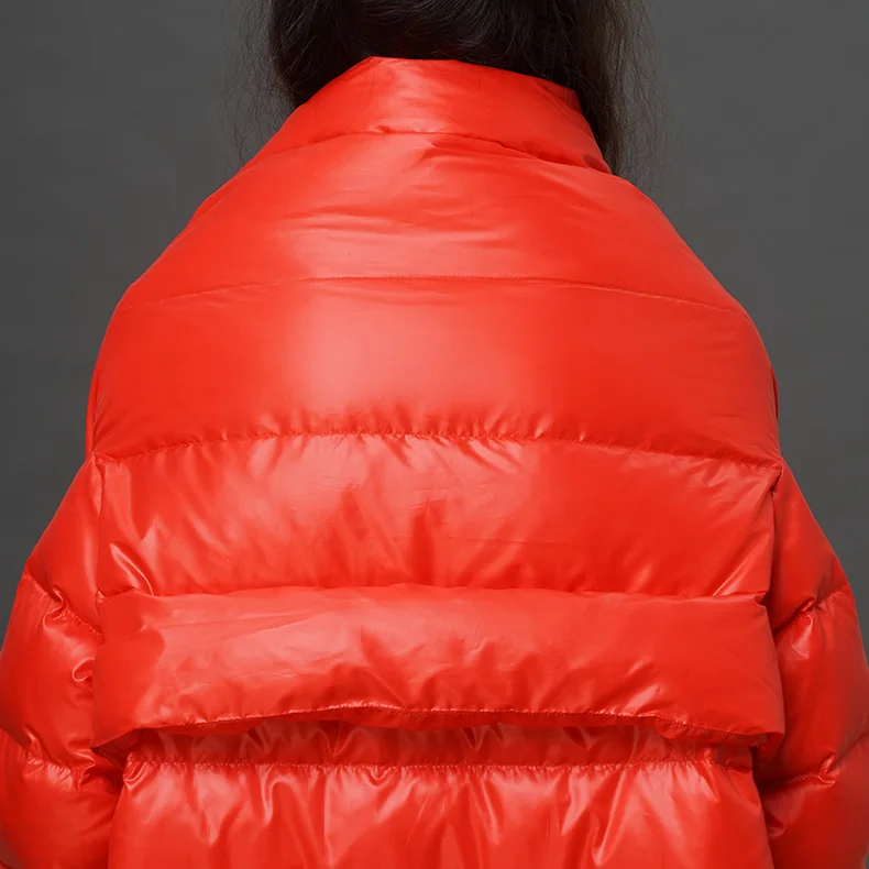 Женское длинное пальто свободное утепленное с высоким воротником модель wj1305|coat
