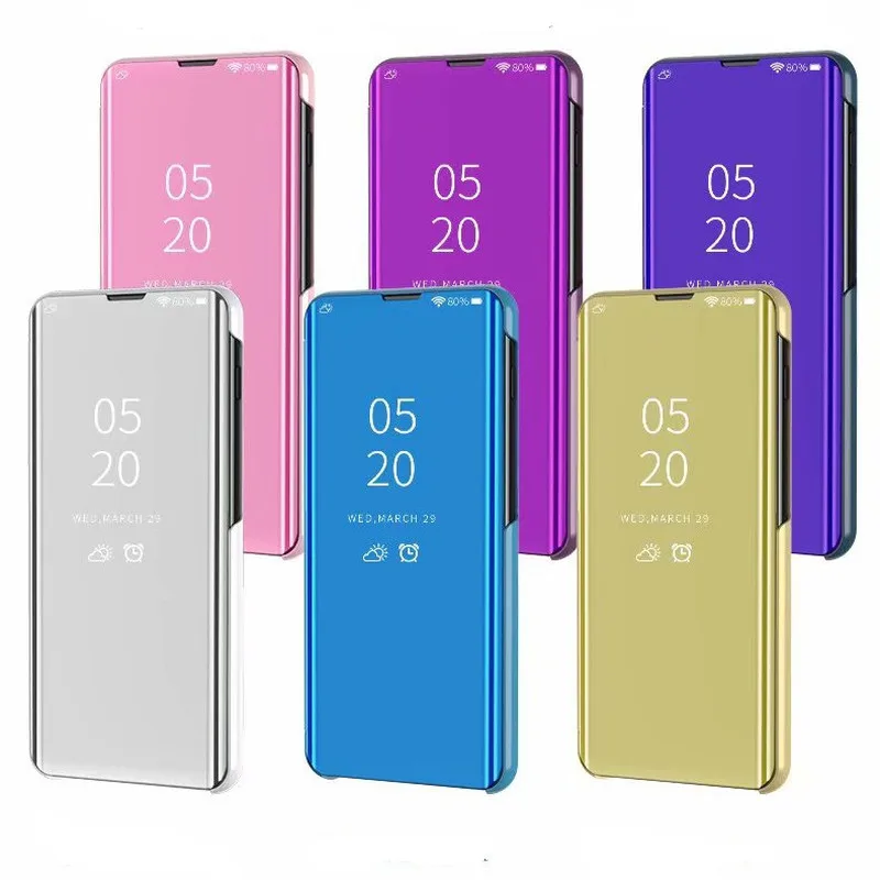 Для Samsung Galaxy A20E A8S M20 A40 S10 A80 S6 S7Edge S8Plus A2Core Роскошный прозрачный зеркальный кожаный