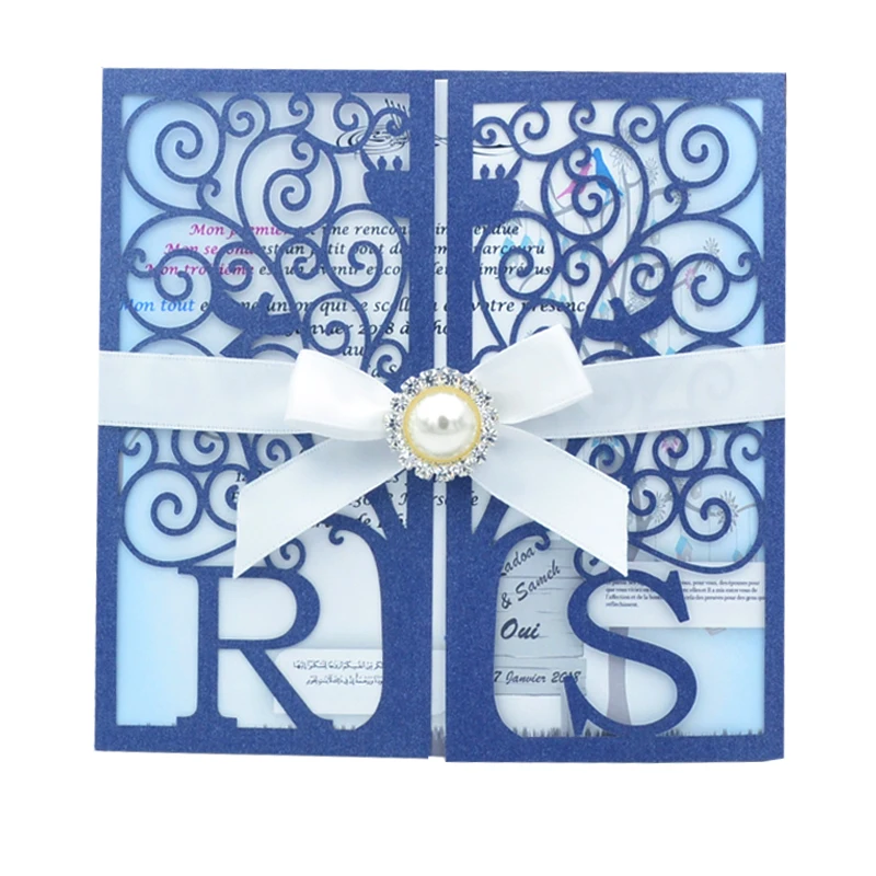 MR049 wedding card invitation tree laser cut party birthday decoration invitations in paper crafts | Дом и сад