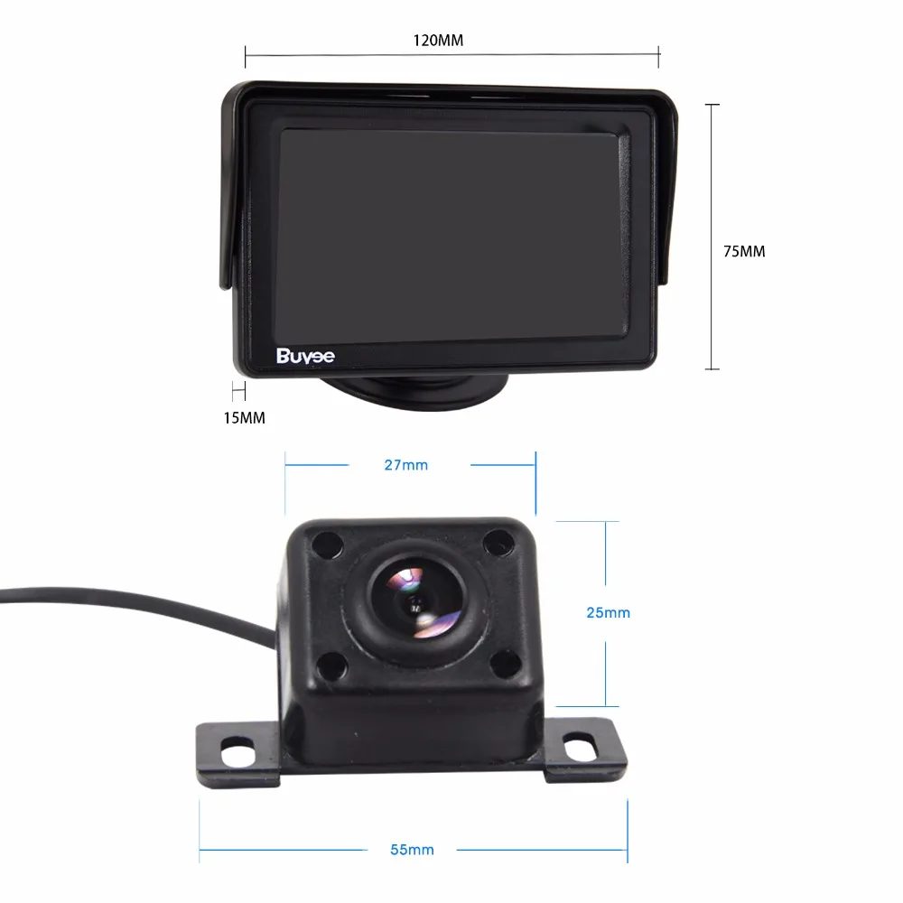 Buyee Car parking assist kit 4.3'' TFT LCD car monitor +170 Wide View Angle IR HD Reverse Rear Camera automovil | Автомобили и