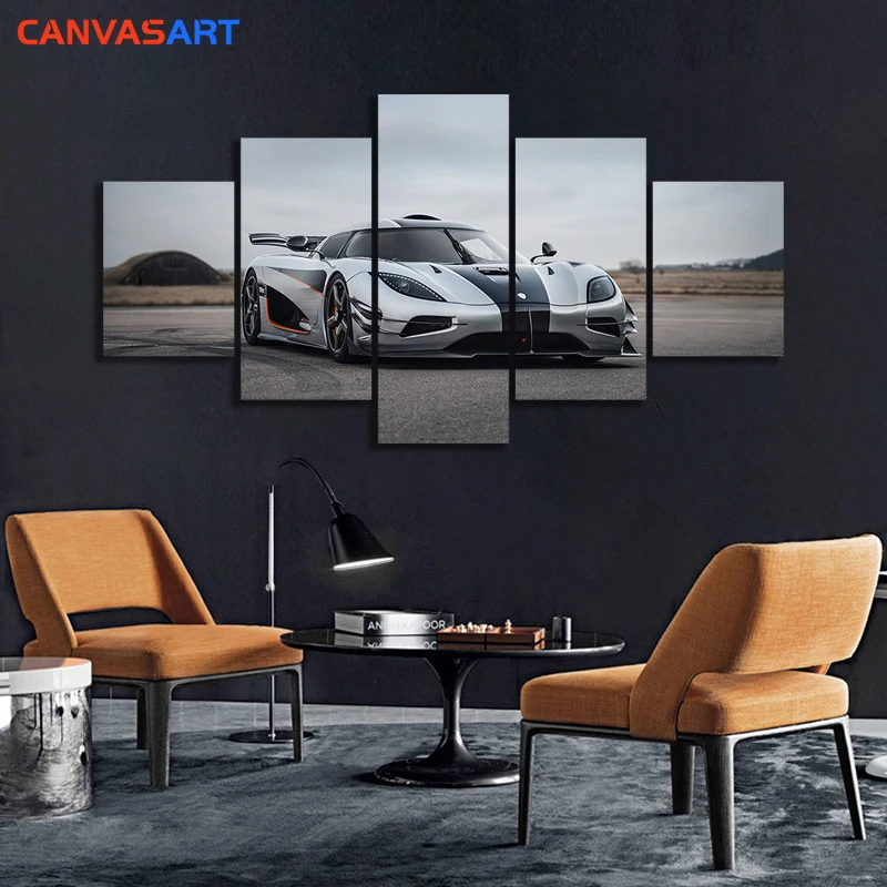 Холст искусство 5 шт фотографии 2014 Koenigsegg Agera один автомобиль Спорт суперкар