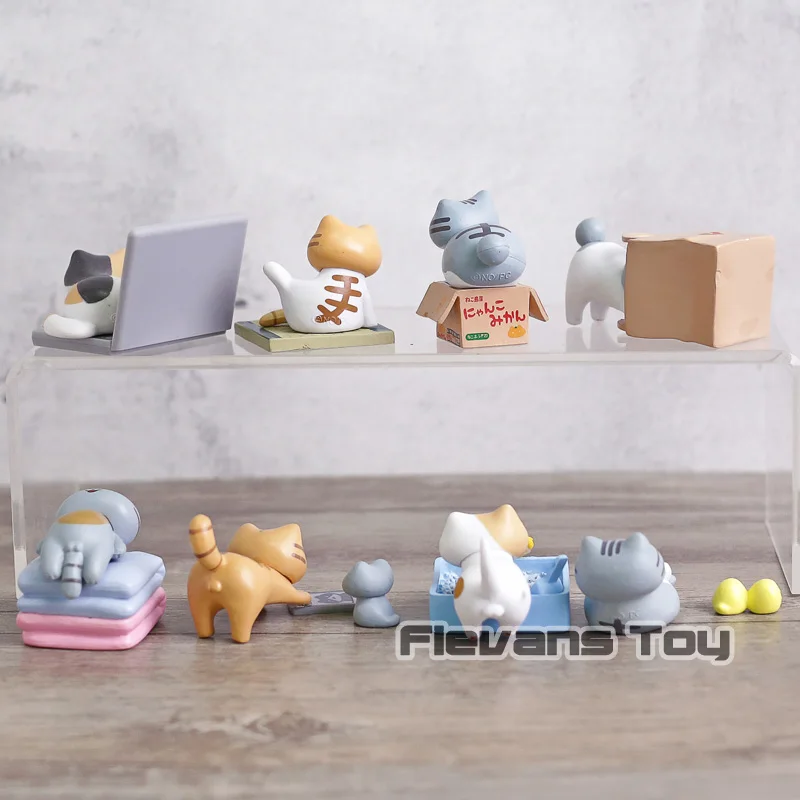 Японская игра мультфильм Kawaii Neko кошки Китти мини ПВХ фигурки игрушки куклы 8