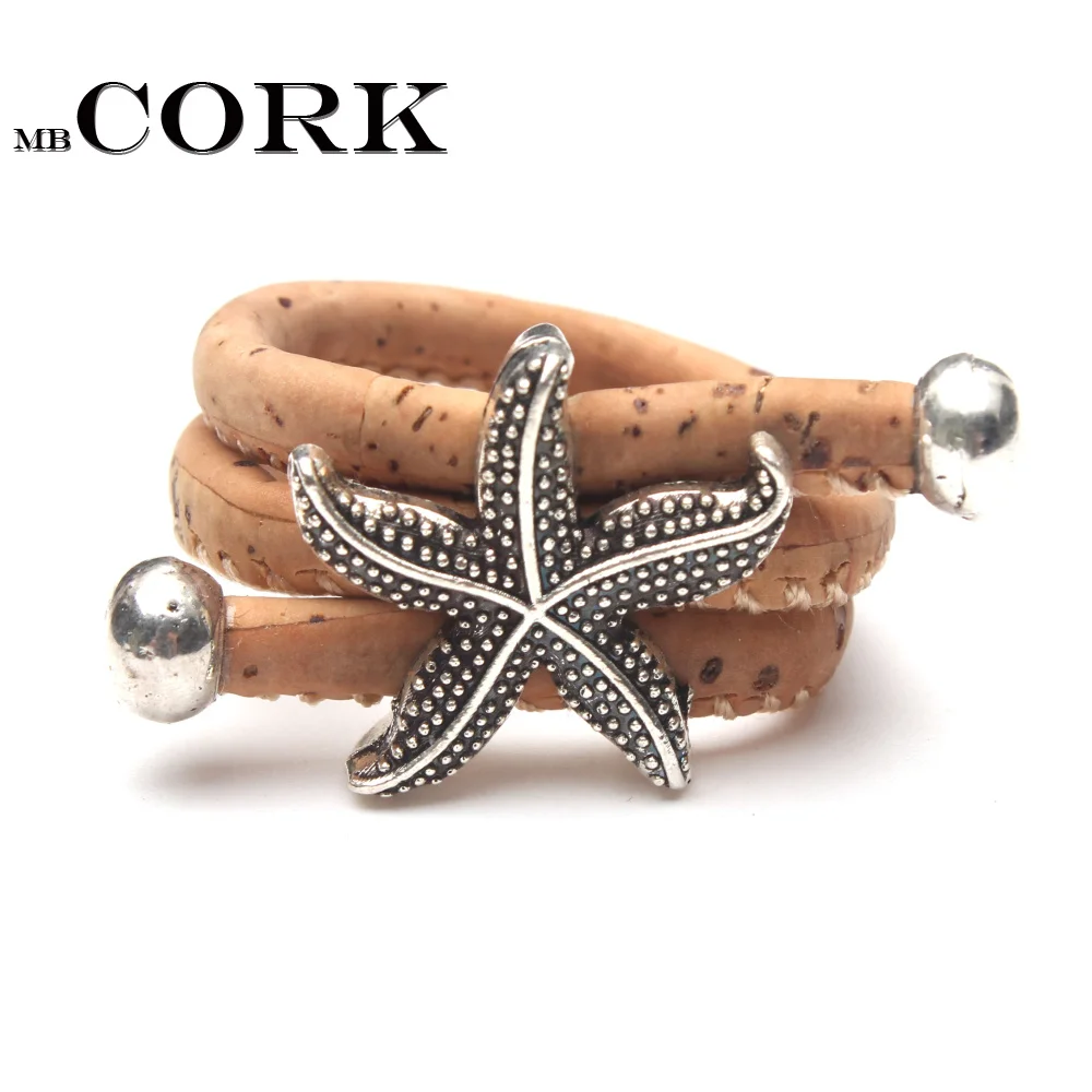 MB Cork starfish морская звезда португальский пробка Женское кольцо мягкое