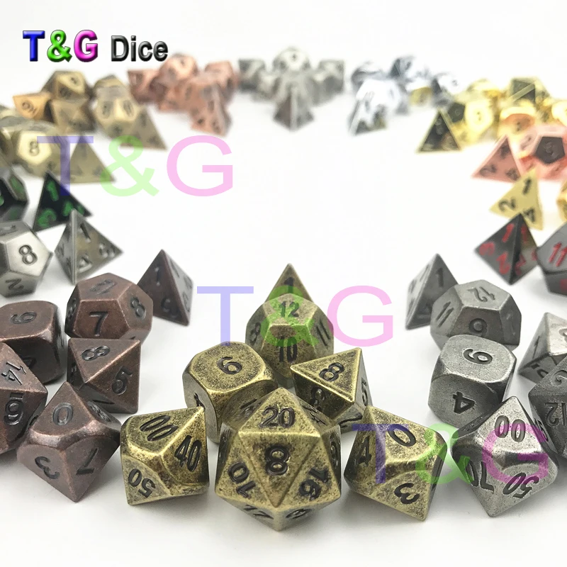3 набора в старинном стиле металлические игральные кости Dnd ролевые игры