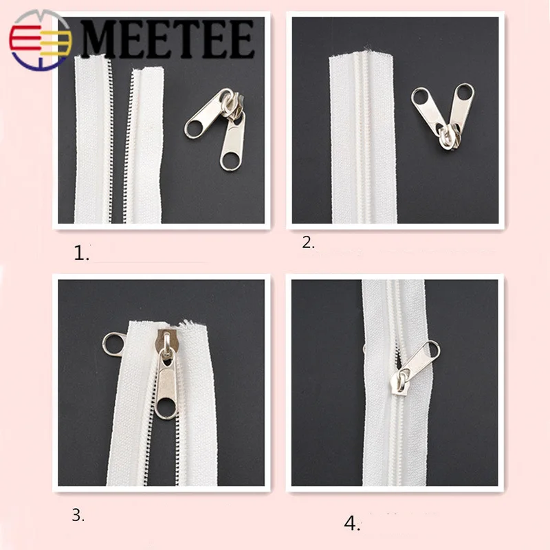 Meetee 5/10M 5 # нейлоновая кодовая застежка молния красочная двусторонняя открытая