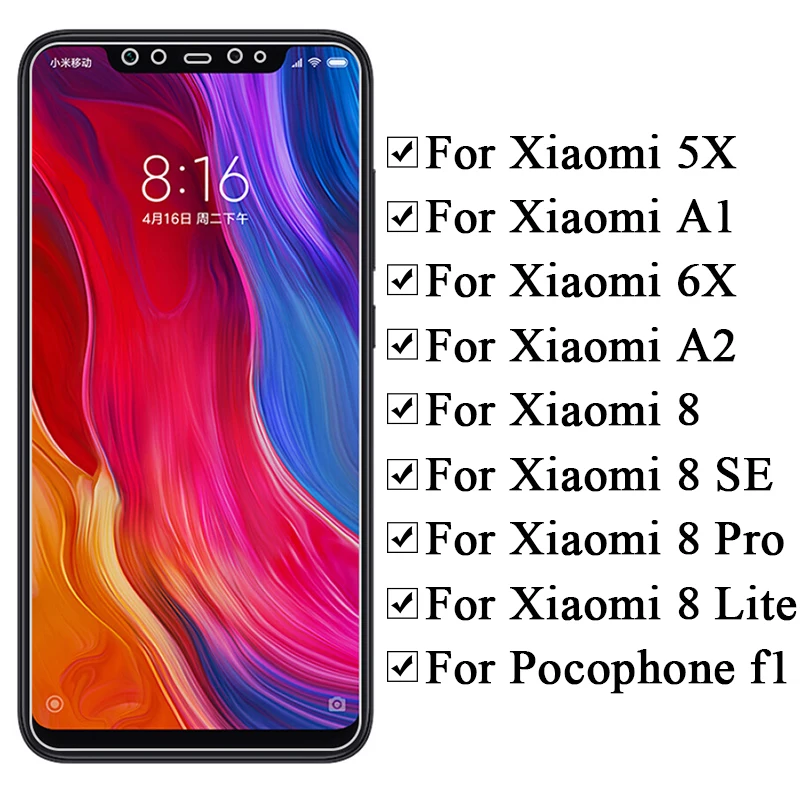 Ksiomi Pocophone F1 Protective Glass 5X A1 6X A2 Lite mi 8 Pro SE on the For xiaomi x screen protector xiaomei xiomi tempered | Мобильные