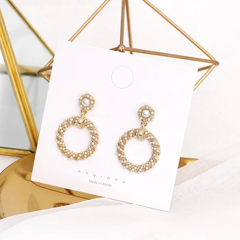 Инкрустированные жемчугом серьги дизайн ювелирные изделия 2019