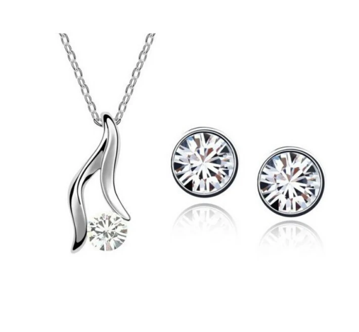 OMH оптовая продажа модные комплекты ювелирных изделий из белого золота 18 карат с