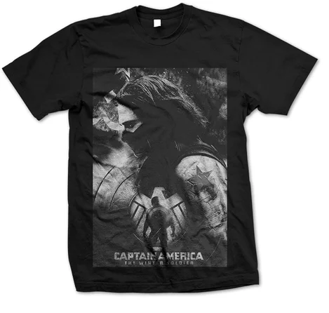 Мужская футболка с короткими рукавами летняя принтом Капитан Америка солдат